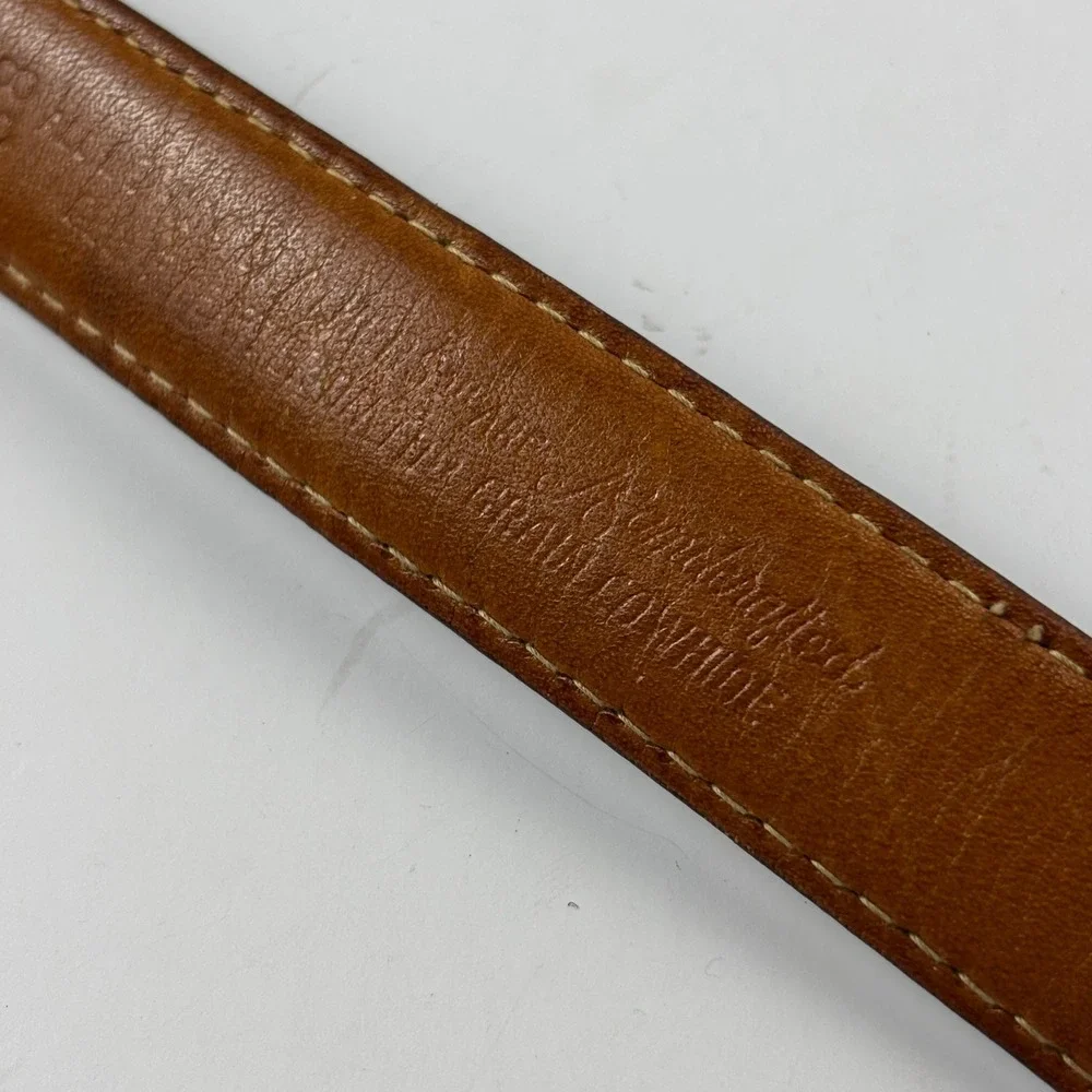 VTG Levi's Leather Belt Mens 38 Black Made in USA 2150-1 Brass Buckle 1